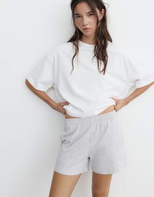 Pull & Bear - Short de sport à bandes latérales - Gris chiné XL