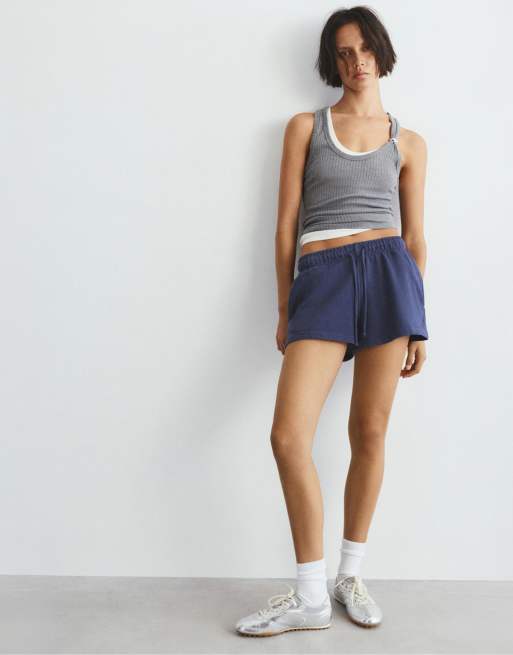 Pull&Bear - Short de sport à taille élastique - Bleu marine, 3 de 4