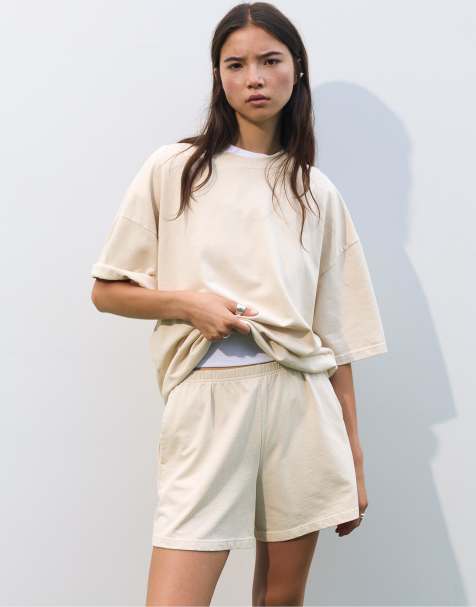 Pull&Bear - Short de survêtement - Beige - view 1