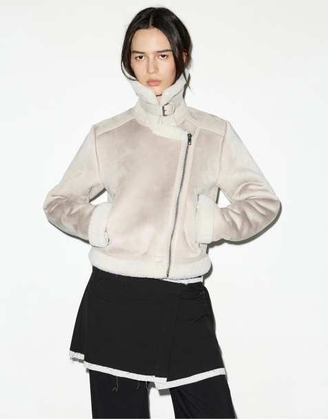 Pull&Bear Short double-faced jacket in beige