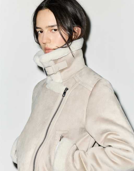 Pull&Bear Short double-faced jacket in beige, 2 of 4