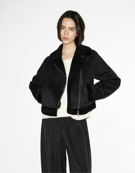 Pull&Bear Short double-faced jacket in black