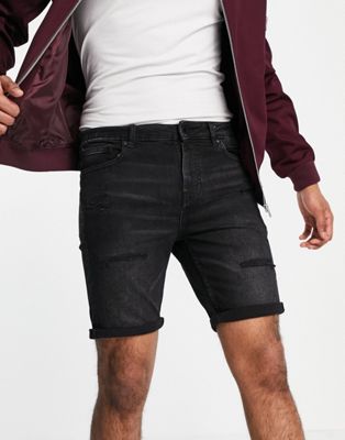 Shorts en jean Pull&Bear - Short en jean coupe vintage - Noir