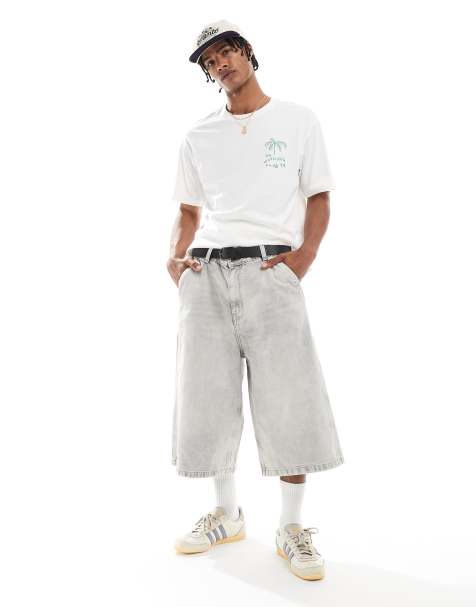 Pull&Bear - Short en jean ultra baggy - Gris - view 1