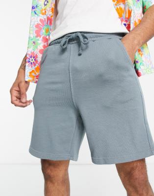 Pull&Bear - Short molletonné basique - Bleu marine