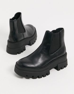 platform black chelsea boots