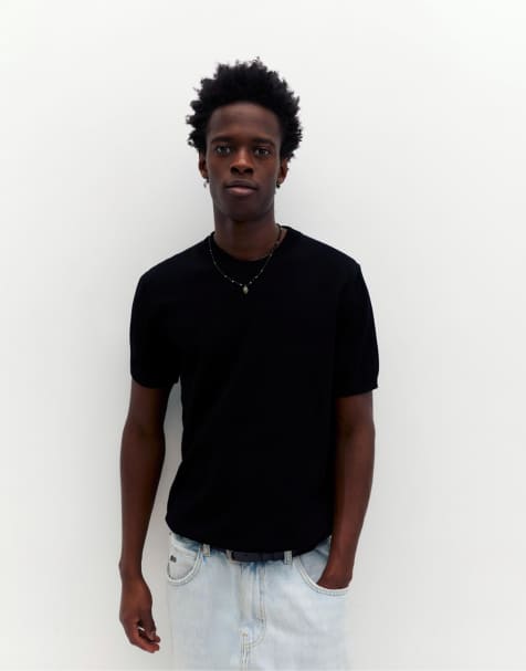 Pull&Bear Short sleeve jumper in black - view 1