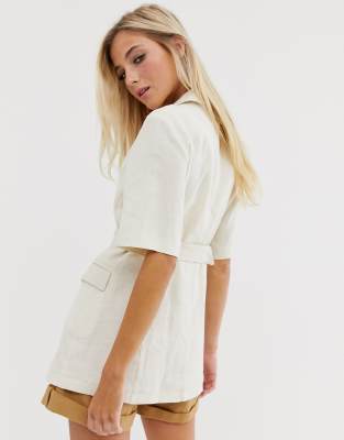 short sleeve linen jacket