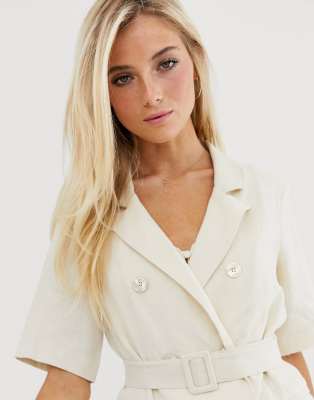 short sleeve linen blazer