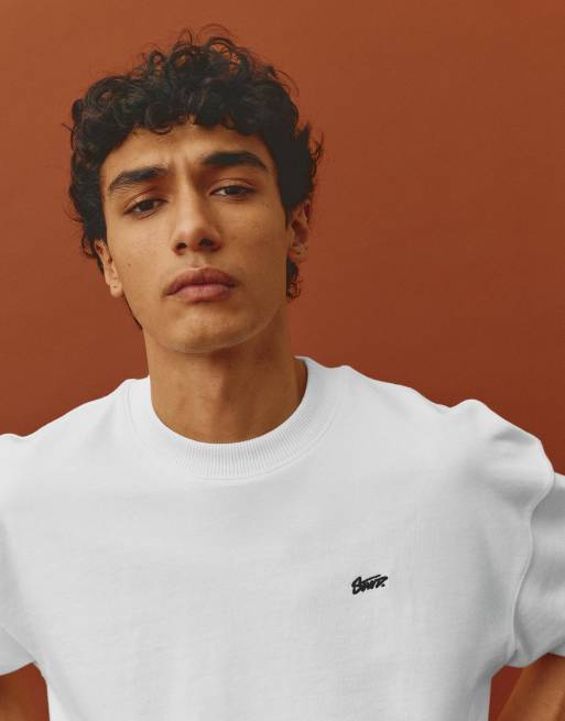 Pull&Bear Short sleeve logo heavyweight t-shirt  in white, 2 of 4
