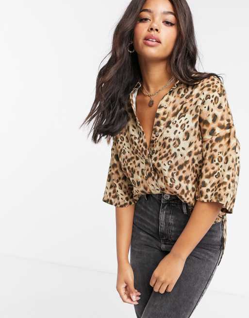 Pull and shop bear leopard dress