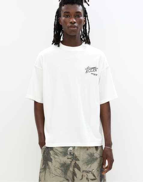 Pull&Bear short sleeve STWD t-shirt in white - view 1