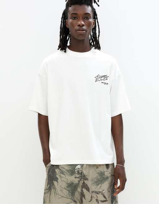 Pull&Bear short sleeve STWD t-shirt in white