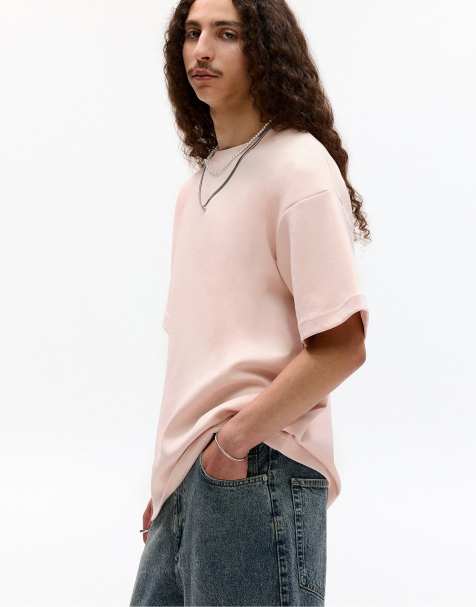 Pull&Bear short sleeve sweatshirt in pink - view 1