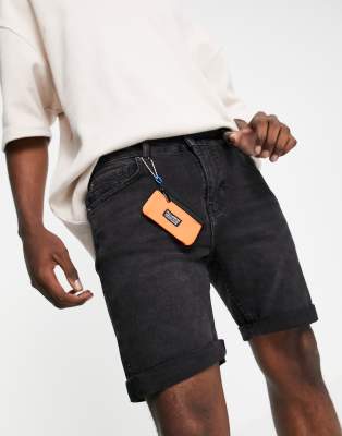 PULL & BEAR Short à Bretelles Salopette Effet Vieilli T.38