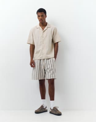 Shorts aus mehrfarbigem Leinenmix-Bunt Bunt S