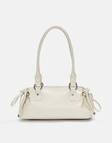 Pull&Bear shoulder bag with bows in ecru - view 1
