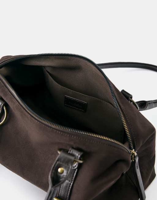 Pull&Bear Shoulder bag with buckles in brown, 4 of 4