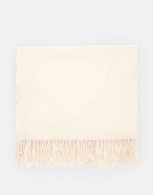 Pull&Bear - Sjaal met franjes in beige, 2 van 3