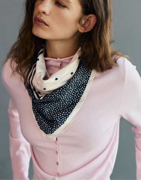 Pull&Bear sjaal met gemengde polkadots in zwart - view 1