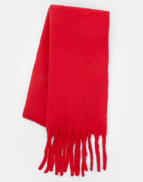 Pull&Bear - Sjaal met mohair-look in rood - view 1