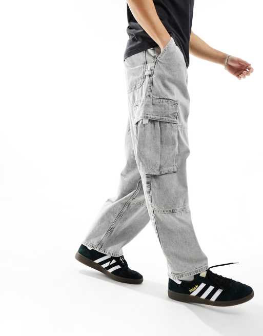 Pull&Bear skater cargos in washed gray