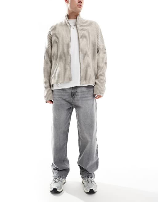 Pull&Bear skater fit jeans in grey