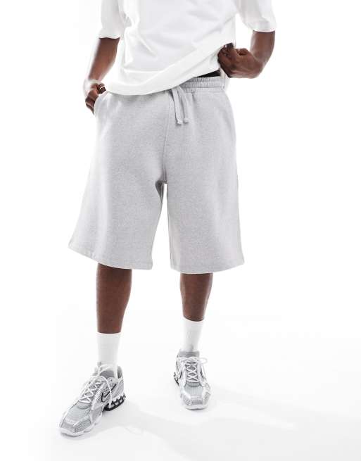 Pull&Bear skater fit jersey shorts in gray