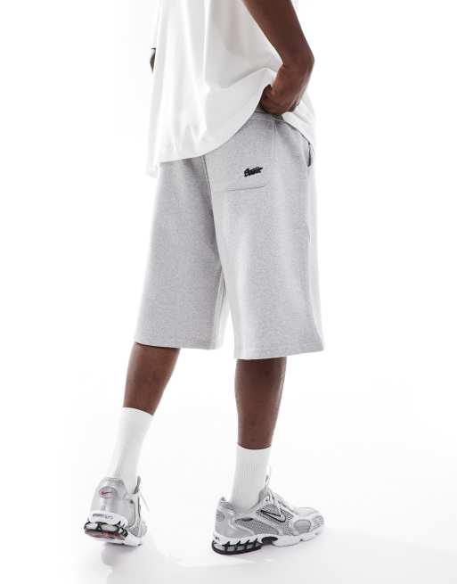 Pull&Bear skater fit jersey shorts in gray