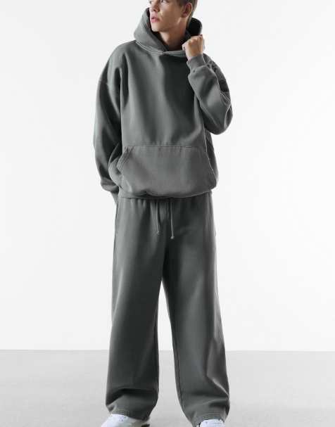 Pull&Bear Skater tracksuit bottoms in grey