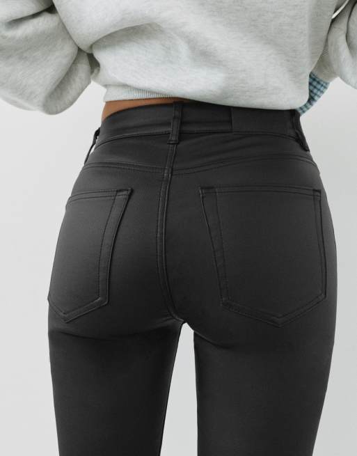 Pull&Bear skinny broek met leerlook in zwart, 3 van 7