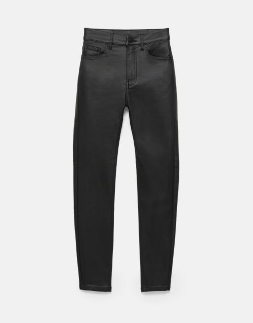 Pull&Bear skinny broek met leerlook in zwart, 5 van 7