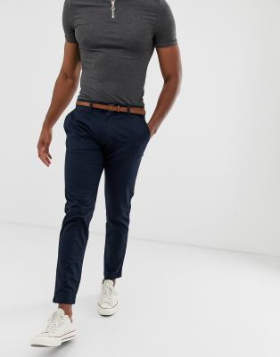 navy blue skinny chinos