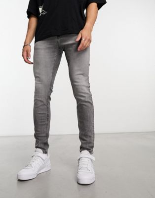 Pull&Bear skinny fit jeans in grey - ASOS Price Checker