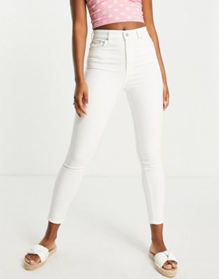 Pull&Bear skinny high waisted jean in white - ASOS Price Checker