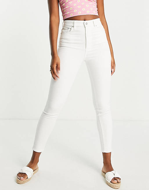 ring Vernauwd constant Pull&Bear skinny high waisted jean in white | ASOS