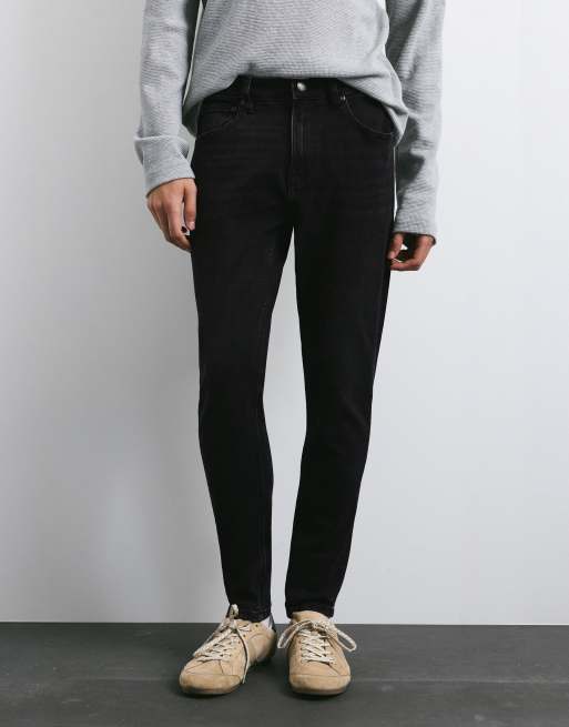 Pull&Bear skinny-jeans i falmet sort, 3 af 7