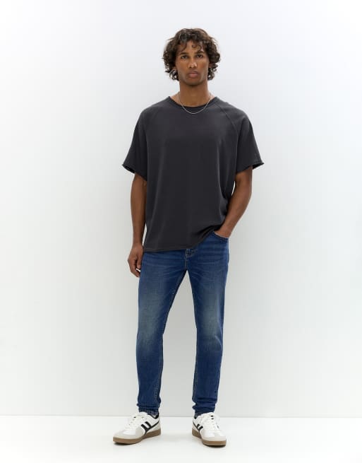 Pull&Bear skinny jeans in dark blue, 3 of 4