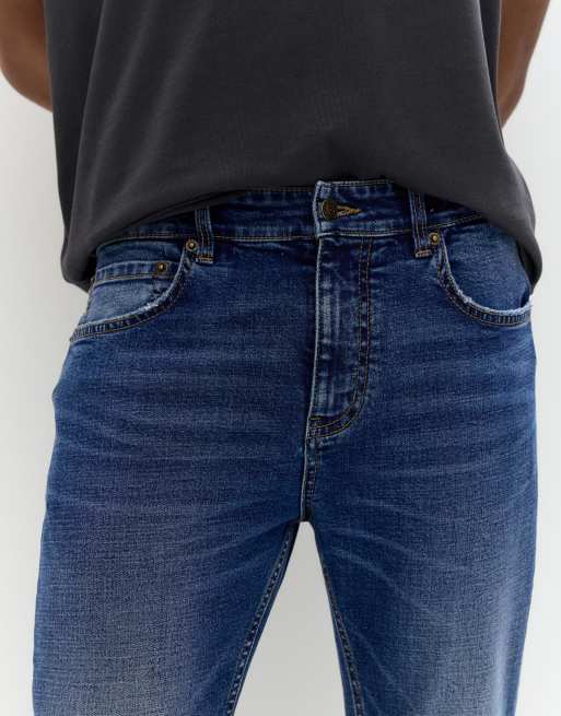 Pull&Bear skinny jeans in dark blue, 4 of 4