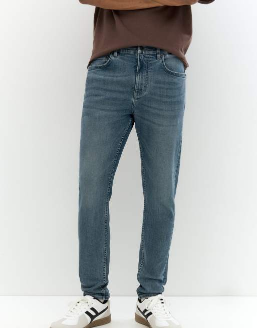 Pull&Bear - Skinny jeans in pastelblauw