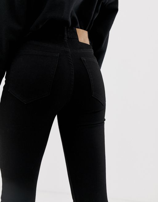 Pull&Bear skinny jeans med high rise i sort, 3 af 4