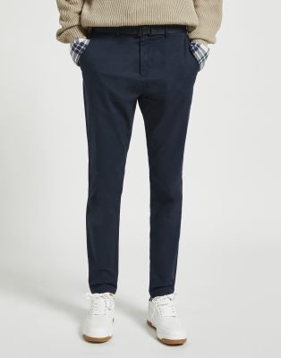 Pull & Bear skinny smart chinos in navy