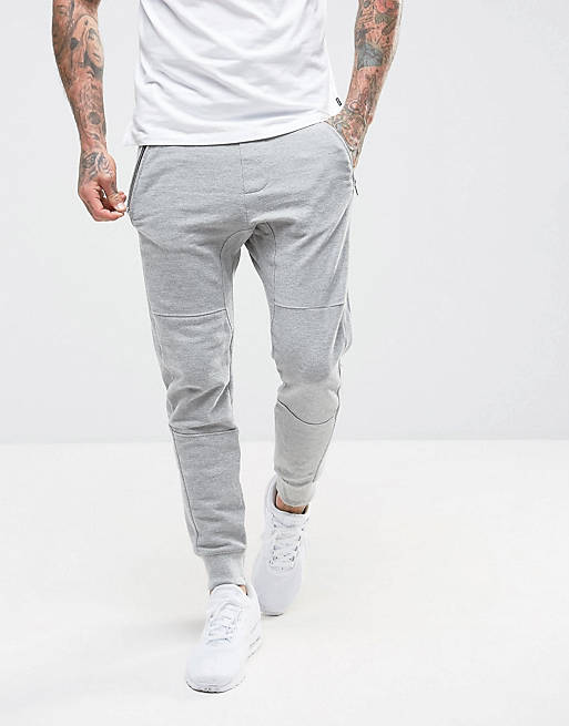 Pull&Bear Skinny sweatpants With Panel Details In Gray | ASOS