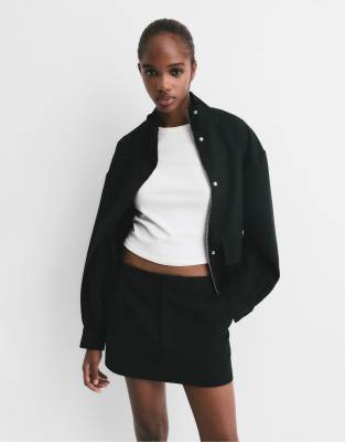 Pull & Bear - Skort aus Webstoff in Schwarz