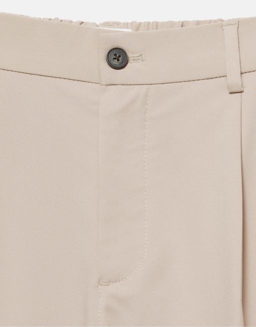 Pull&Bear - Skræddersyede beige bukser med brede ben, 7 af 7