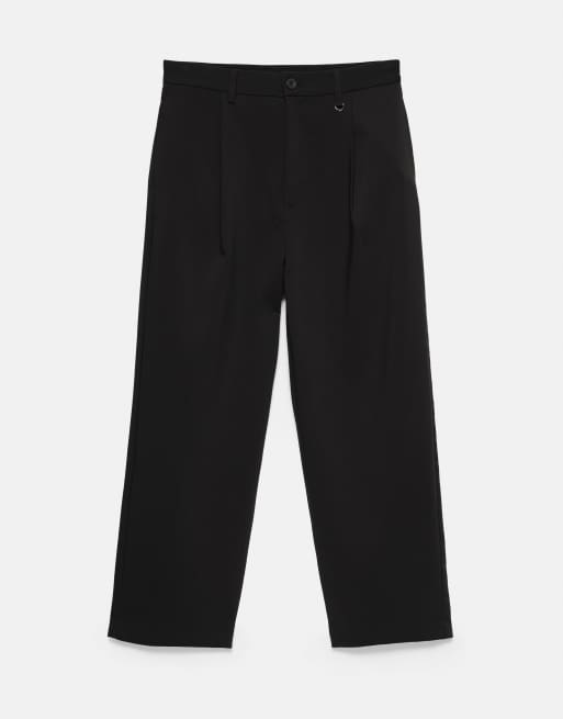 Pull&Bear skræddersyede bukser med indsnit i sort, 6 af 6