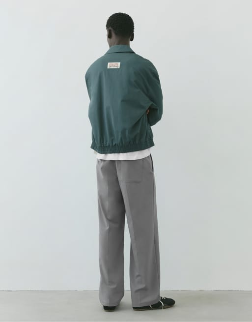 Pull&Bear - Skræddersyede grå bukser med brede ben, 2 af 7