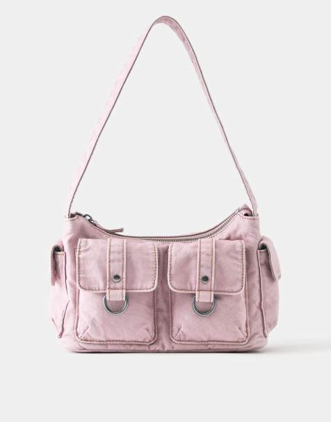 Pull&Bear skuldertaske med flere lommer i pink - view 1