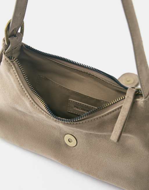 Pull&Bear skuldertaske med spænde i taupe, 4 af 4