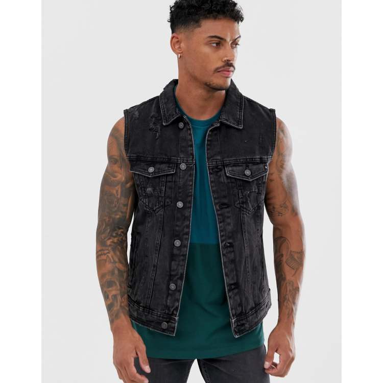 Jean jacket without on sale sleeves